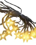 20 LED Yıldız Işık Zinciri Günışığı Beyaz Dekoratif Süs Lambası-4