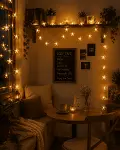20 LED Yıldız Işık Zinciri Günışığı Beyaz Dekoratif Süs Lambası-1