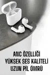 Yeni Nesil Pro Bluetooth Kulaklık Uzun Pil Ömrü Beyaz-1