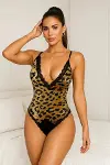 Leopar Desenli Dantel Body-2