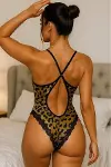 Leopar Desenli Dantel Body-5