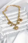 316L Çelik Gold Renk Charmlı Model Kadın Kolye-2