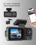Ön Arka ve İç Kamera DashCam 360° Kapsamlı Full HD Araç Güvenlik Sistemi-4