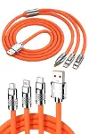 120W 3 İn 1 Uyumlu Silikon Şarj Kablosu Hızlı Şarj Kablosu-5