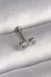 316L Çelik Gümüş Renk Zirkon Taşlı Sonsuzluk Model Tragus Piercing-1