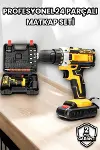 Metal Dişli 24W Akülü Matkap -Çift Bataryalı ve LED Çalışma Işığı ile Tam Set-2