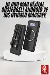 Wireless Powerbank 10000 Mah LED Ekranlı Dahili Kablolu Hızlı Şarj-2