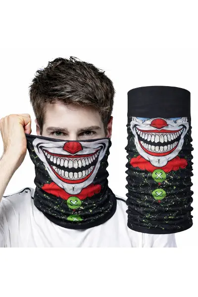Joker Yüz Baskılı Baf Bandana - Çok Amaçlı Boyunluk Bandana 2 No