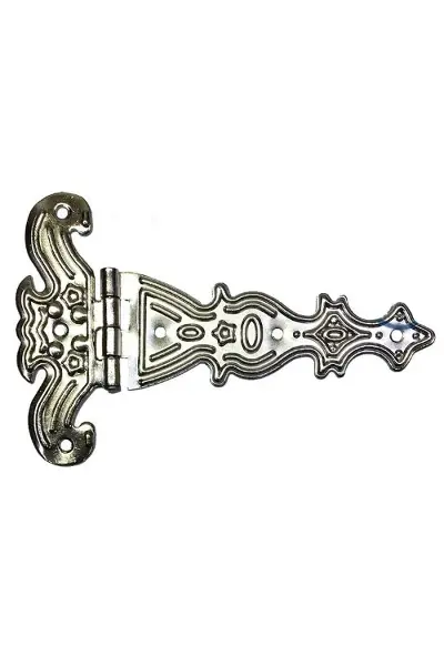 Dekoratif, Sac Tek Kuyruklu Menteşe - 69x102 Mm, Büyük, Nikel, 100 Adet