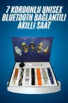 Unısex Yuvarlak Ekranlı 7 Kordonlu Akıllı Saat GPS Destekli Çoklu Kordon Seçeneği-2