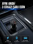 12V 24V Uyumlu 60W Araç İçi Şarj Adaptörü Çoklu Hızlı Şarj Cihazı-1