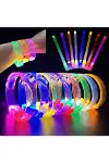 Mey İthalat® 3 Modlu Pilli Led Işıklı Esnek Parti Bilekliği Pembe-1