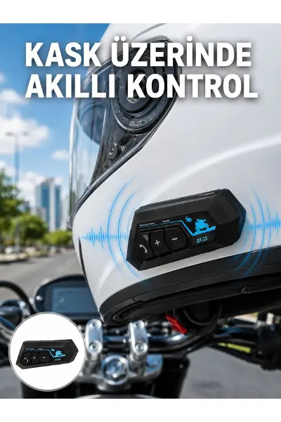 Bluetooth Kask Kulaklığı Intercom 5.0 Bluetooth Android ve İOS Uyumlu Yeni Nesil