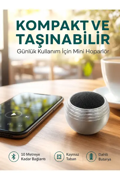 Kablosuz Mini Hoparlör Şarjlı TWS Destekli Kompakt Ses Sistemi Yeni Nesil