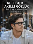 Siyah 3 Lensli Akıllı Kamera Gözlüğü 8 MP Fotoğraf Video Çekim AI Görüntü Tanıma Bluetooth Dokunmati-1