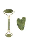 2 Parça Jade Stone Cilt Bakım Seti Şişkinlik Karşıtı Yüz Masajı-4