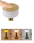 Gold Kare LED Masa Lambası Şarjlı Dimmer Kontrollü Dekoratif Işık-3