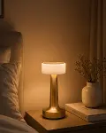 Gold Kare LED Masa Lambası Şarjlı Dimmer Kontrollü Dekoratif Işık-1