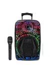 8 İnç Taşınabilir Karaoke Hoparlör Mikrofonlu RGB Işıklı Bluetooth Speaker-4