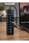 7 Girişli USB 3.0 Hub 5Gbps LED Göstergeli USB Çoğaltıcı-3