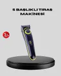 5 Başlıklı Şarjlı Tıraş Makinesi – Saç, Sakal, Burun ve Vücut İçin Çok Fonksiyonlu Bakım Seti-1