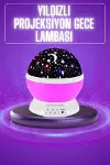 Yıldız Görünümlü Gece Lambası Renkli Masa Lambası Gökyüzü Projeksiyon-2