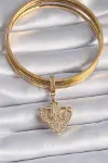 Pirinç Gold Renk Zirkon Taşlı Çapa Model Ajda Charm-2