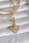 Pirinç Gold Renk Zirkon Taşlı Çapa Model Ajda Charm-1