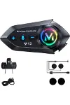 Y12 Motor Kask Kulaklık RGB Modlu Radyolu Motosiklet Kulaklık 5.3 Bluetooth Intercom-1