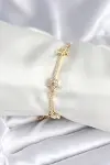 Pirinç Gold Renk Yıldız Model Kadın Bileklik-1
