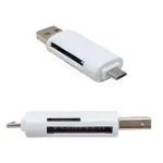 PM-2426 Beyaz USB To Micro USB + Kart Okuyucu Otg Çevirici-2