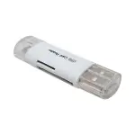 PM-2426 Beyaz USB To Micro USB + Kart Okuyucu Otg Çevirici-1
