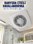 Dekoratif Havalandırma Aspiratörü 120 mm 180 m³/h Duvar ve Tavan Montajlı-1