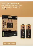 Type-C Şarjlı 800MWH 1.5V Şarj Edilebilir 2’li AAA İnce Pil - Lityum Iyon Batarya-5