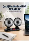 Araç ve Ev Kullanımına Uygun Çift Başlıklı Masaüstü Vantilatör-1