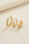 3 lü Set Gold Renk Halka Model Küpe 5886-1