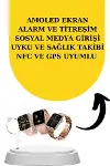Bileklikli Amoled Ekran Akıllı Saat ve Dijital Göstergeli Kablosuz Bluetooth Kulaklık ANC/ ENC-2