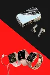Bileklikli Amoled Ekran Akıllı Saat ve Dijital Göstergeli Kablosuz Bluetooth Kulaklık ANC/ ENC-5