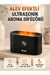 Ultrasonik Aromaterapi Difüzörü 180 ML Hazneli Dekoratif Alev Efektli Nemlendirici-1