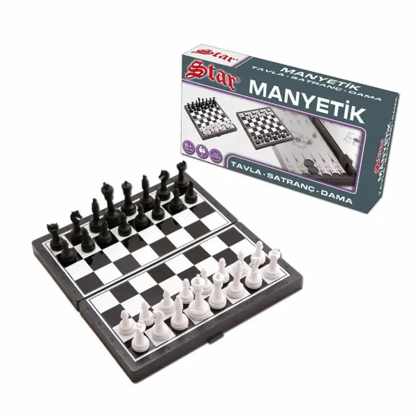 1050170 Manyetik Satranç-Tavla 2si 1 Arada -okey