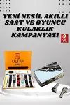 Aynalı Bluetooth Kulaklık ve 7 Kordonlu Akıllı Saat Dijital Göstergeli Uzun Pil Ömrü-2