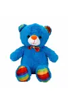 Oturan Kurdeleli Renkli Peluş Ayı 30 cm-1