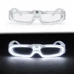 Beyaz LED Işıklı Parti Gözlüğü 3 Modlu – Glow - Gece Eğlence Gözlüğü-1