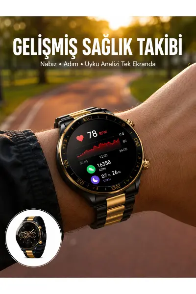 3 Bileklikli Amoled Akıllı Saat Bluetooth Çağrı Ve Sağlık Takipli Yeni Nesil