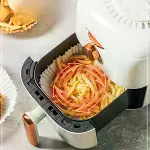 50 Adet 20 cm Air Fryer Pişirme Kağıdı Tek Kullanımlık Yağ Geçirmez Yuvarlak Tabak Model PVC-2