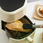 50 Adet 20 cm Air Fryer Pişirme Kağıdı Tek Kullanımlık Yağ Geçirmez Yuvarlak Tabak Model PVC-4