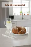 Akrilik Beyaz Kek Fanusu ve Servis Seti - 33 x 39 x 14 cm-1