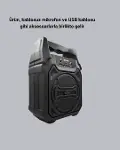 Mikrofonlu Bluetooth Ses Sistemli USB, Micro SD, FM ve Uzun Pil Ömrü-5