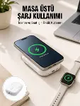 Akıllı Saat ve Telefon Uyumlu 4’ü 1 Arada Powerbank 10000 mAh Yeni Nesil-1