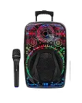 8 İnç Karaoke Hoparlör USB AUX FM Destekli Işıklı Speaker-4